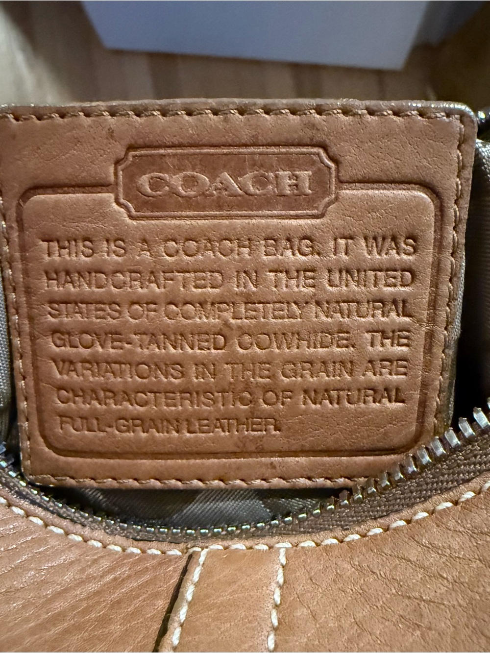 Vintage Coach Tan Leather Hobo Shoulder Bag - Picture 3 of 4